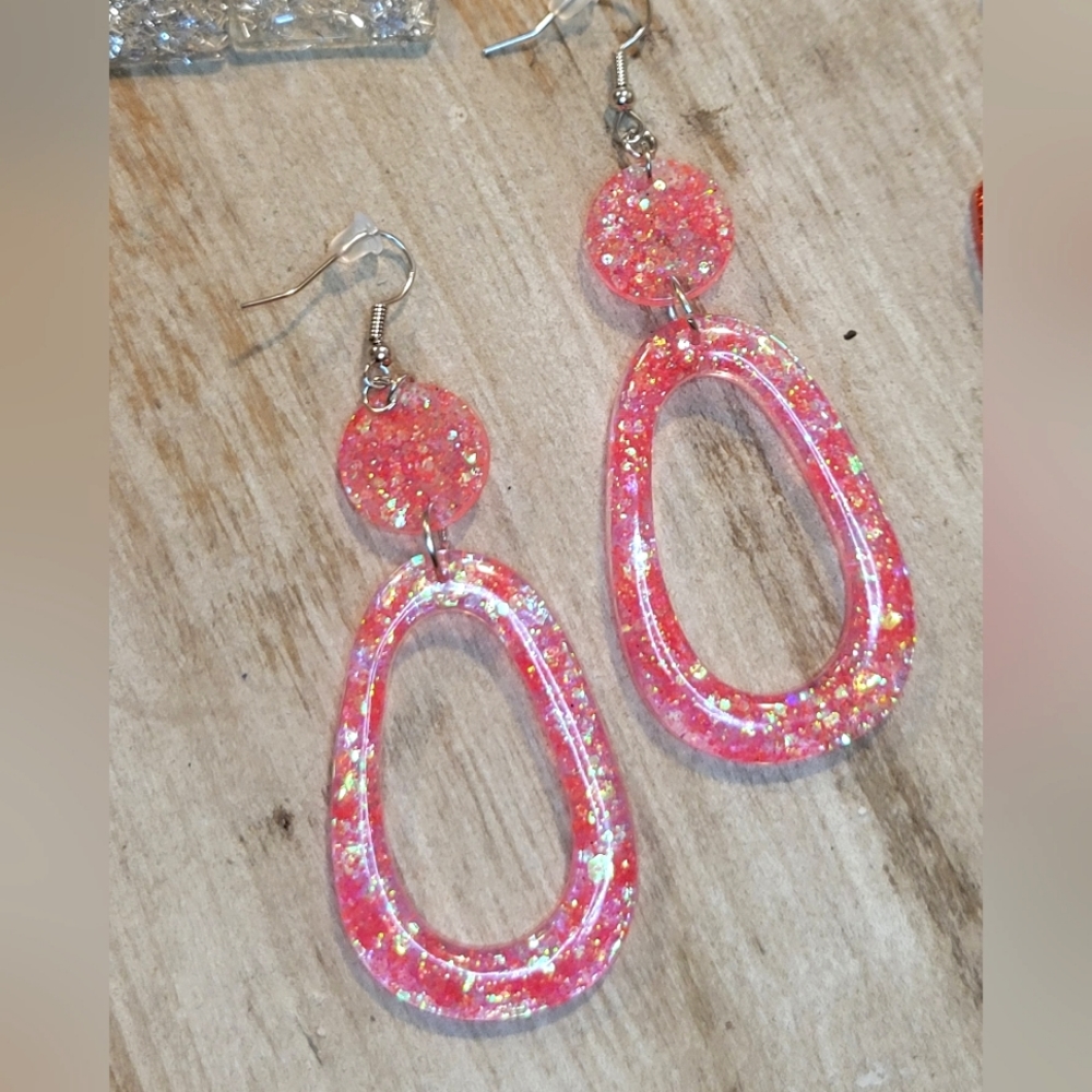 Hand - Crafted Resin Earrings